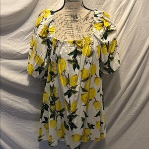 MELLODAY Ruffled Yellow and Green Mini Dress